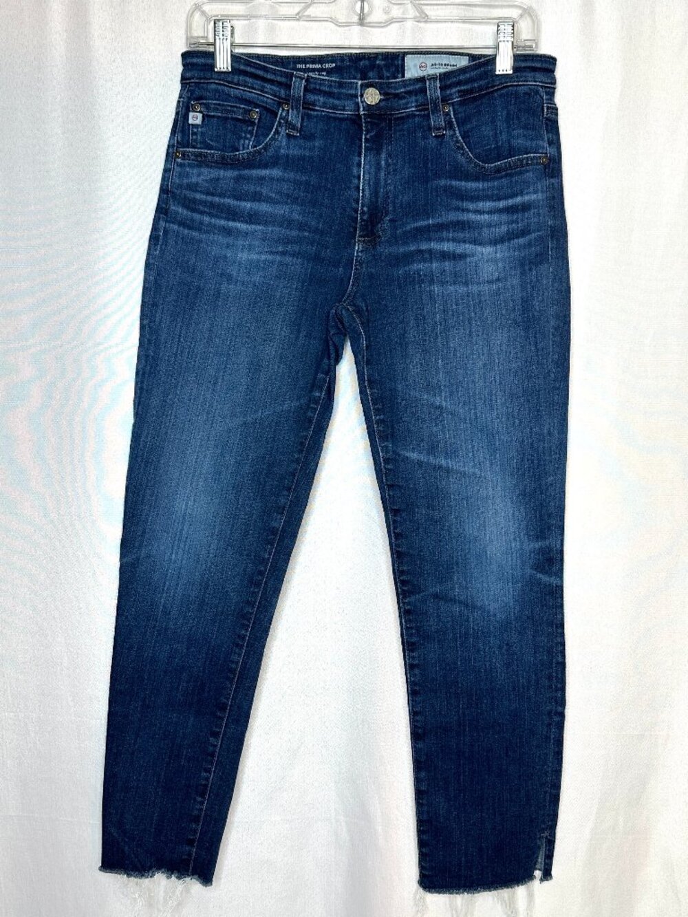 AG Adriano Goldschmied Dark Wash Cigarette Crop Prima, Size 29R Minimalist Sleek